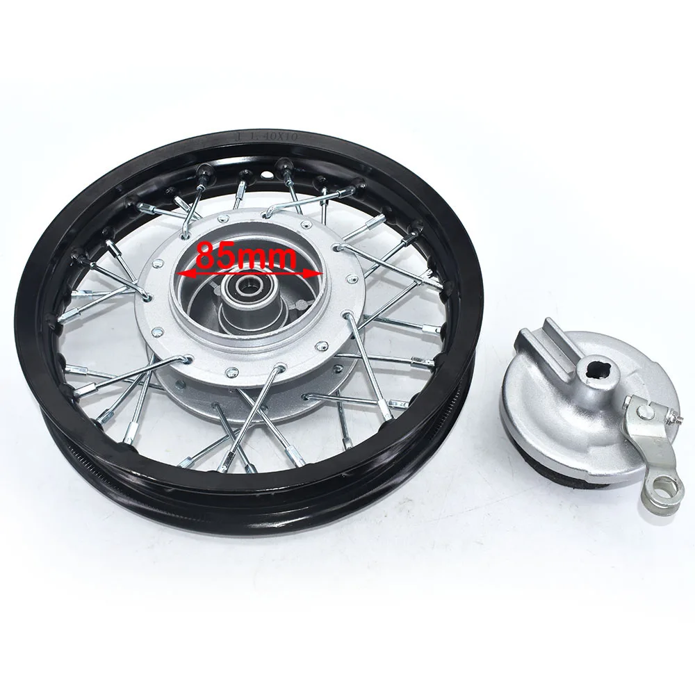 10 Inch Rims 1.40-10" Aluminum Alloy Circle Drum Brake Hub 12mm Front Wheel Axle For Small Kid's Dirt Pit Bike Motorcycle