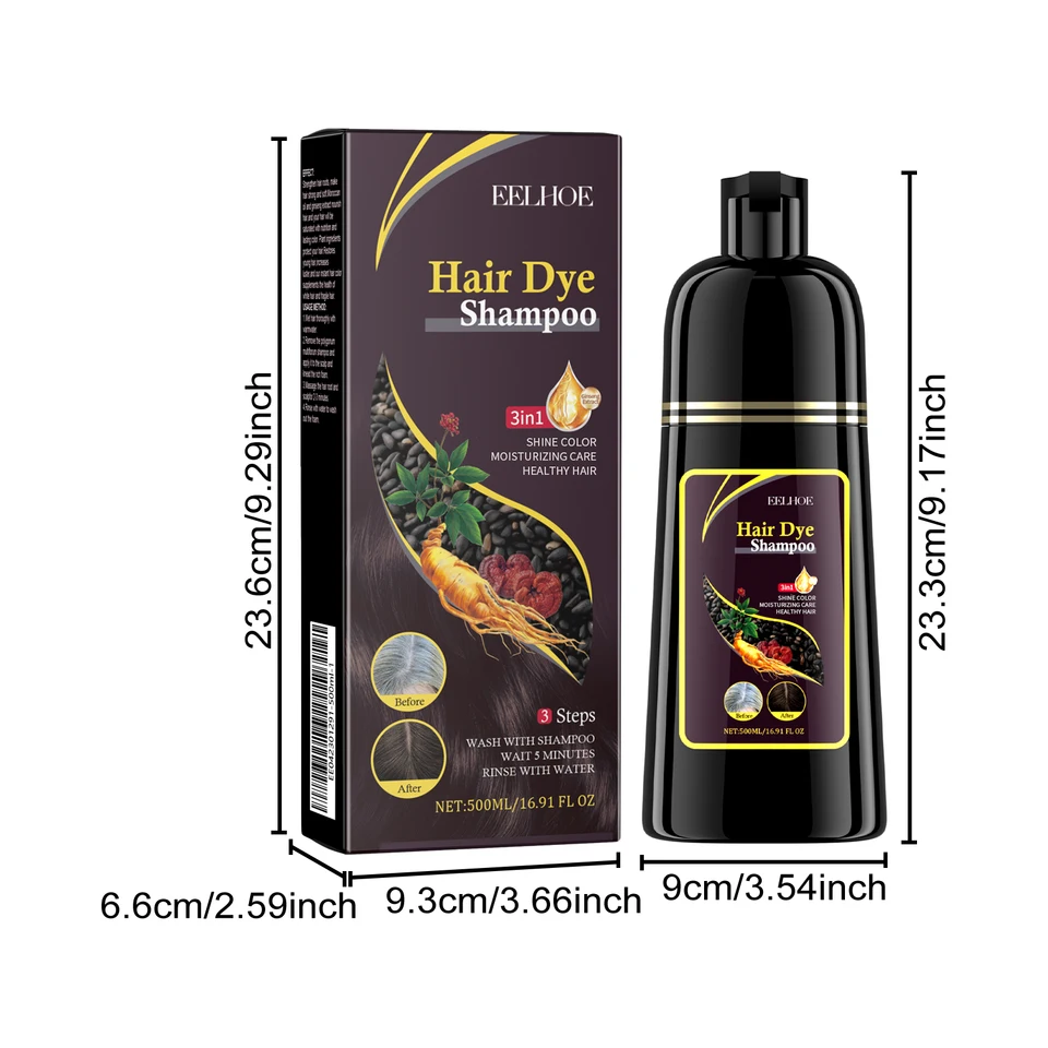 Natural Herbal 3 in 1 Hair Dye Shampoo