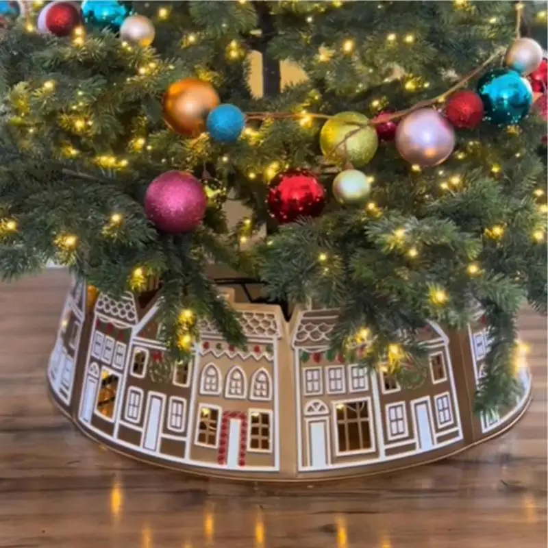 Skirt Collar For Christmas Tree 26/28 Inches Led Skirt Collar Christmas Tree Collar Winter Reusable Stand Holiday Supplies For