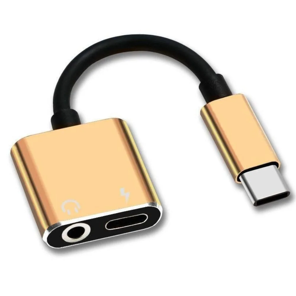 2in1 Type-C To 3.5mm AUX Audio Adapter Aluminium Talking USB C Headphone and Charge Adapter for Xiaomi/HUAWEI/Letv