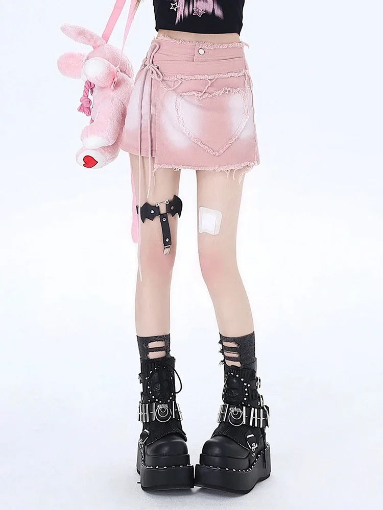 Fashion Lace-up Sweet Simple New Y2k Shorts for Women Summer Classic Solid Color Basic High Waist Casual Pink Female Jean Shorts