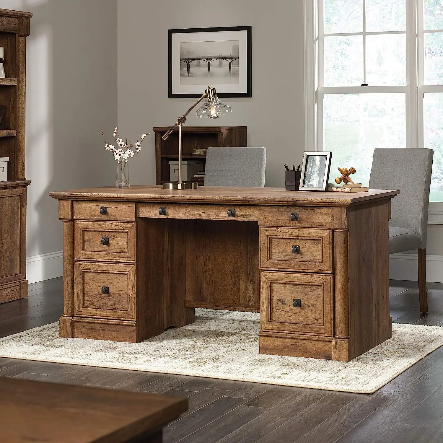 

Executive Desk, Vintage Oak finish