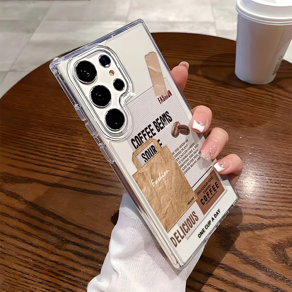 Transparent Shockproof Soft Silicon Coffee Phone Case