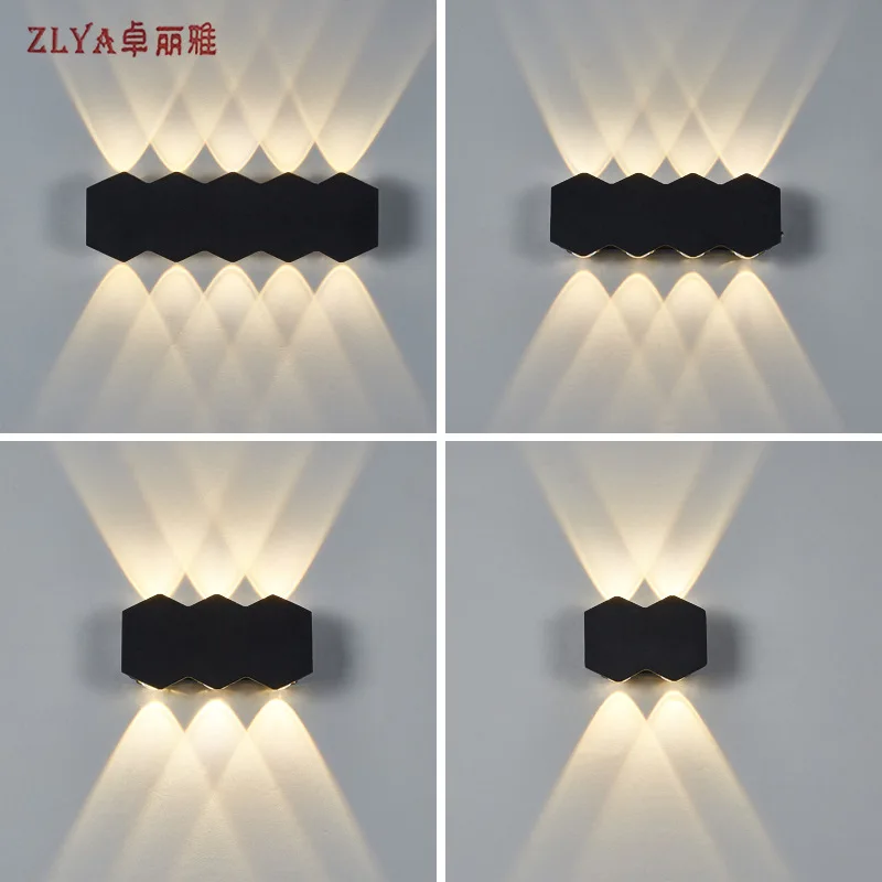 

Modern and minimalist LED wave shaped corridor corridor outdoor hotel Nordic creative living room bedroom bedside wall lamp