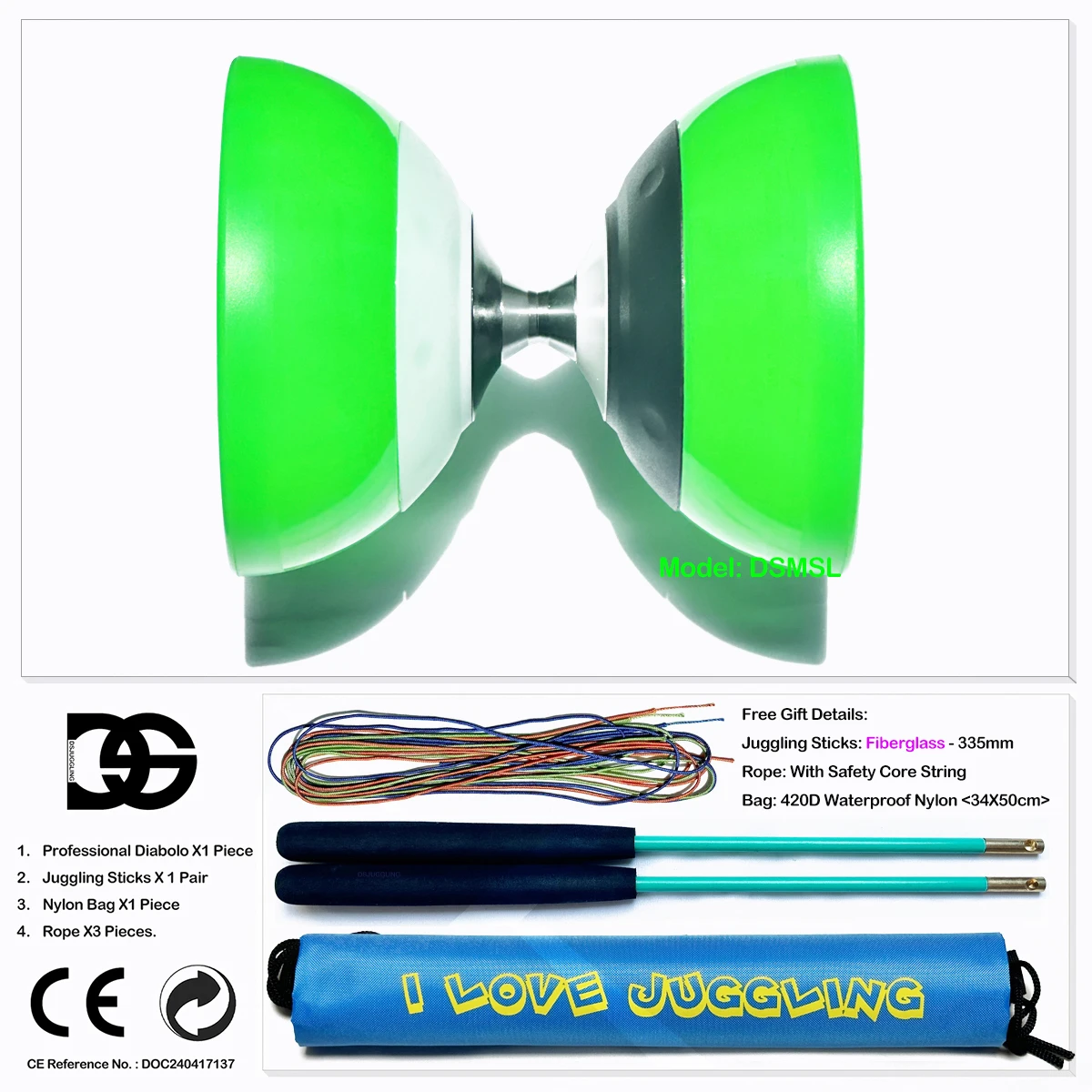 Tri Bearings Professional Diabolo Chinese Folk Traditional Toys Yo-yo Magic Juggling Fitness Kongzhu Kit