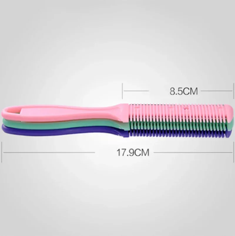여러 가지 빛깔의 헤어 커팅 빗 헤어 스타일링 가위 면도기 매직 블레이드 빗 이발사 미용 도구 양면 칼 헤어 가위