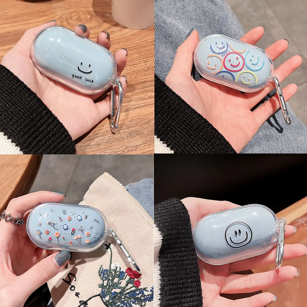 Custodia Morbida Trasparente Smile Per Samsung Galaxy Buds Live Buds2 Pro Custodia Protettiva Per Auricolari Per Galaxy Buds Plus Con Portachiavi