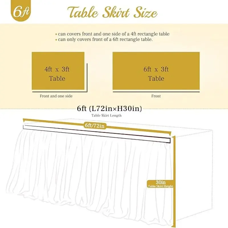 6/9/14FT Table Skirts Birthday Tulle Table Skirting Wedding Party Tutu Tulle Skirt Baby Shower Wedding Party Home Decor