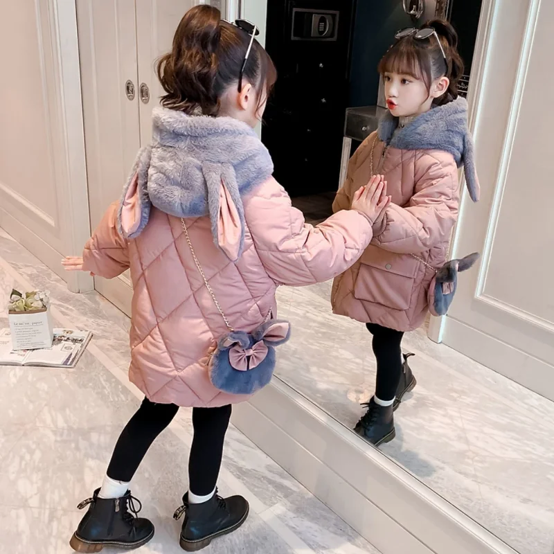 

New Baby Kids Parkas Winter Warm Down Jacket for Girls Coat Hooded Children's Outerwear Toddler Girl Clothes 4 8 10 12 13 Years