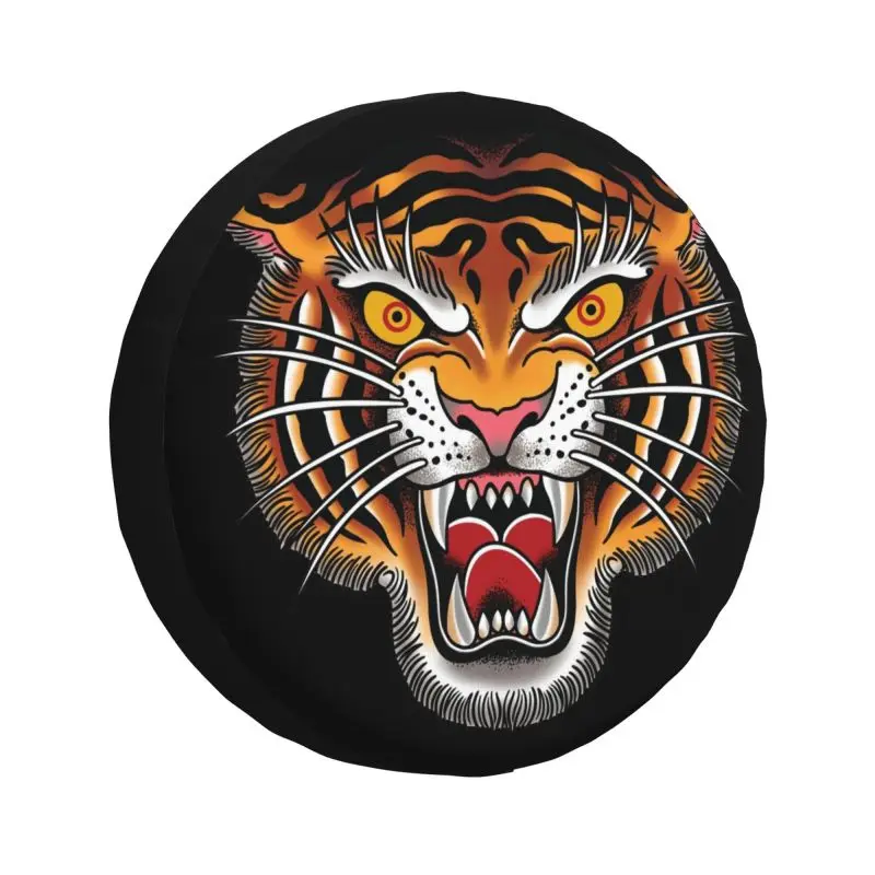 

Gothic Traditional Tattoo Tiger Head Spare Tire Cover for Jeep Mitsubishi Pajero SUV RV Trailer Car Wheel Protectors Accessories