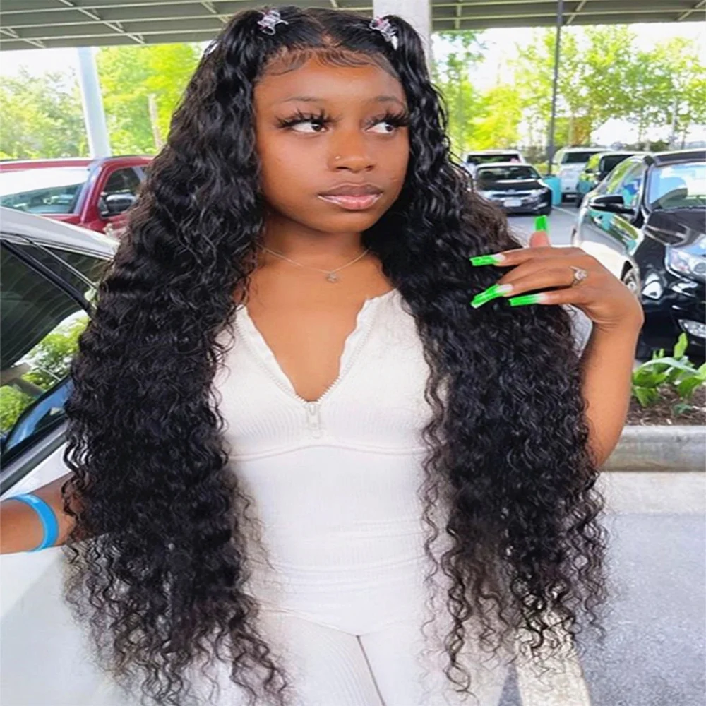 

Brazilian 13x6 Transparent Deep Wave Lace Frontal Wig Human Hair Glueless 13x4 Water Wave Lace Front Wig For Women