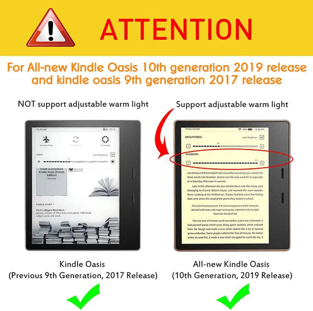 Stand Case para Kindle Oasis pu Capa de Couro com Alça de Mão Auto Dormir And Wake 10ª Geração e 9ª Geração - Imagem 2