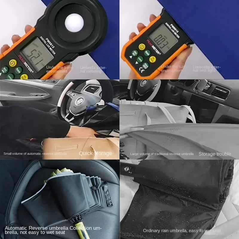 

Wind Rain Men Windproof For Women Folding Automatic Inverted Reverse Trip 10ribs Resistant Umbrella Strong
