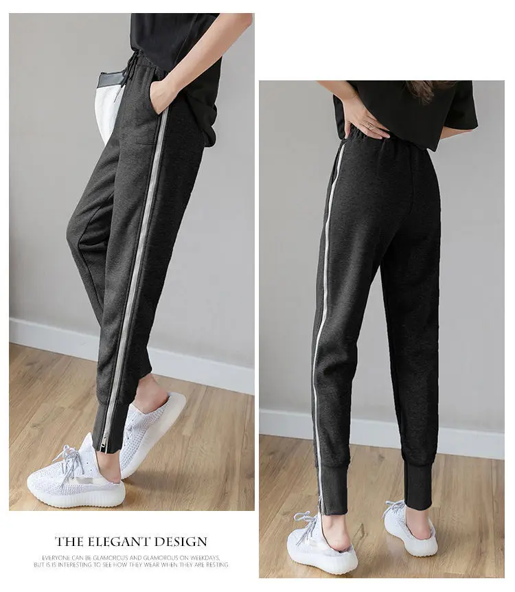 Frauen Zipper Harem Hosen Lose Streetwear Jogginghose Casual Leggings Mode Koreanische Weibliche Cargo Hosen Womnn Hip Hop Hosen – Detail 11