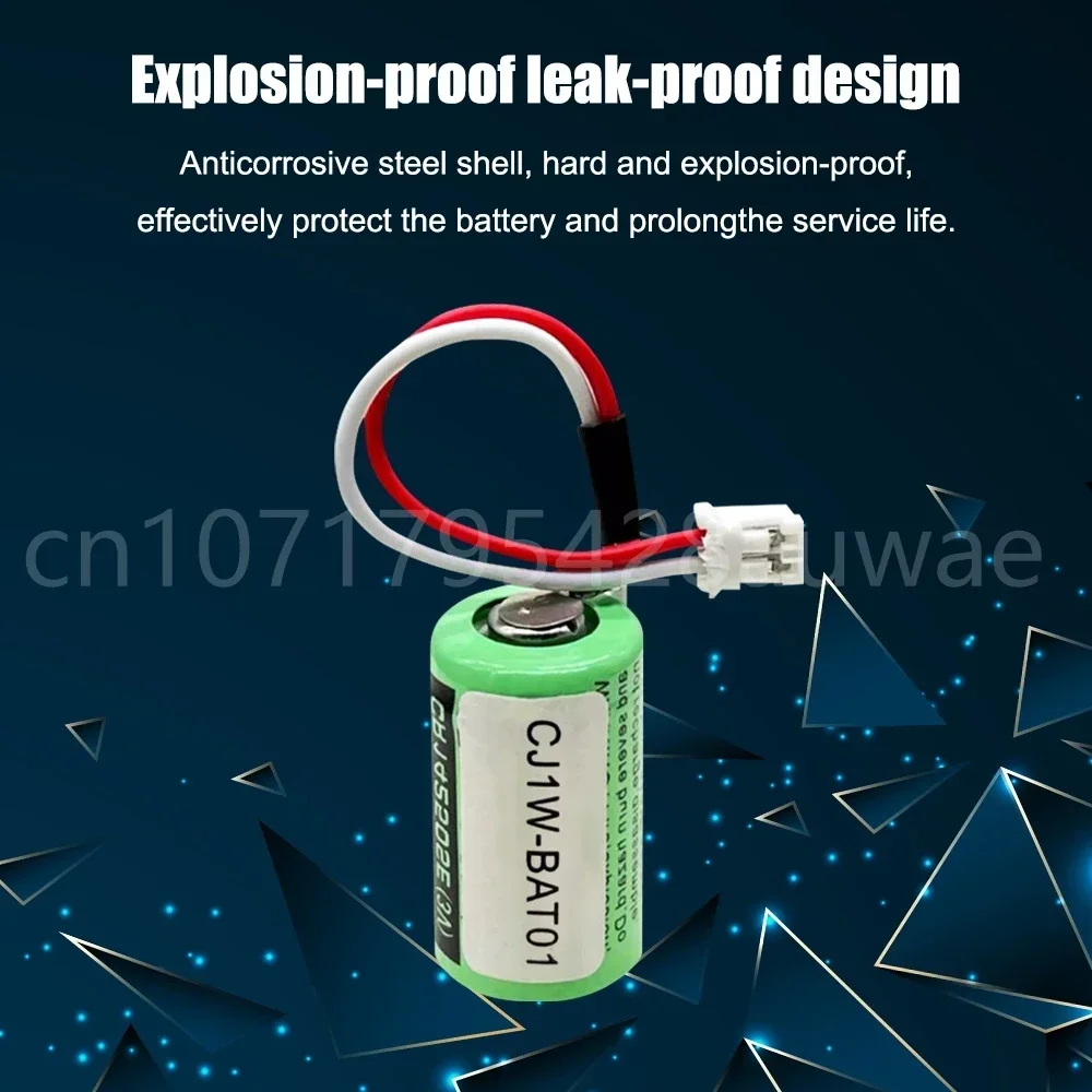 2PCS CR14250SE-R CJ1W-BAT01 CP1W-BAT01 PLC CNC Lithium Battery 3V 1000mAh With Wpecial Plug / connectors