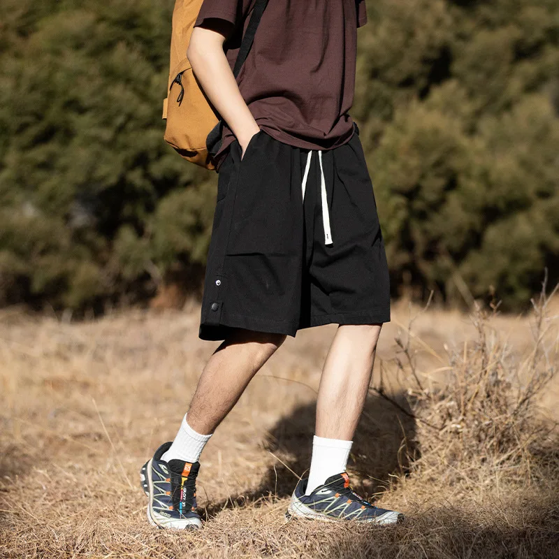 3D pleated design for workwear shorts loose casual capris gym shorts men clothing