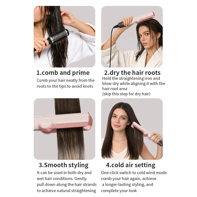 Piastra per Capelli HT01, Asciugacapelli Huaqiangbei, Piastra Lisciante a Ioni Negativi che Non Danneggia i Capelli, per Capelli Asciutti e Bagnati - immagine 6