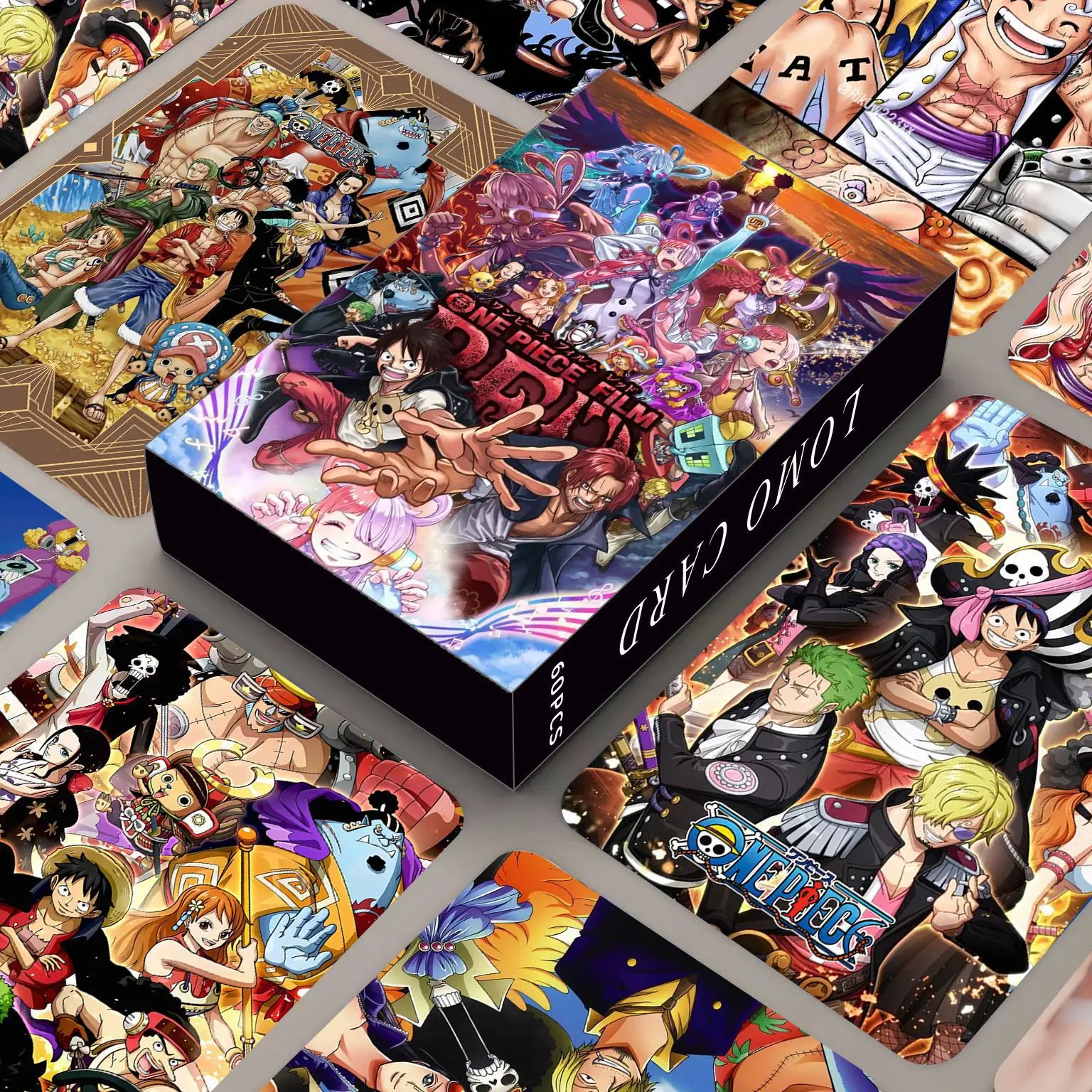 60Pcs One Piece Rufy Gear 5 Card Lomo Cards Anime Periferiche Segnalibri Per Biglietti Di Auguri Double-Sided Collection Deck Kid Toy Gift