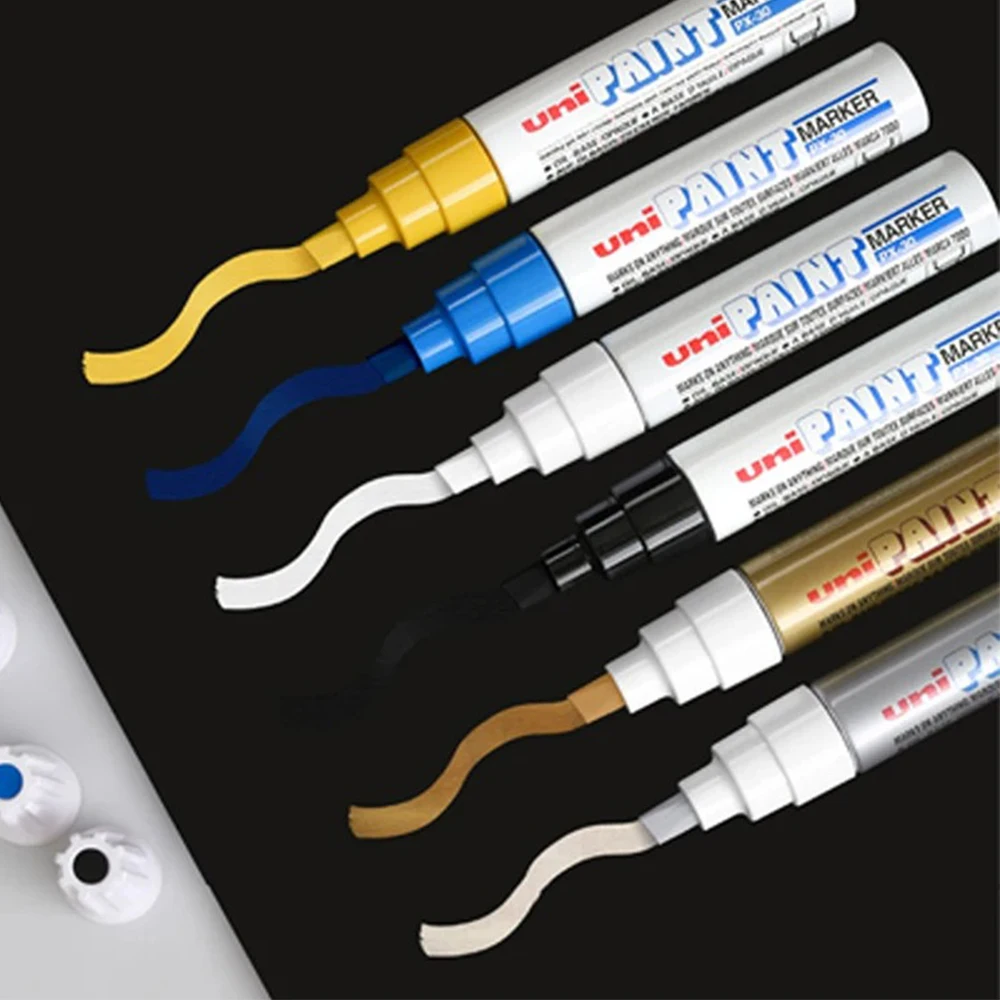 1pcs Japan UNI Paint Pen Marking Pen PX-30 4.0-8.5mm Permanent Oblique Coarse Head oil-based Graffiti Touch Up Office Supplies 2