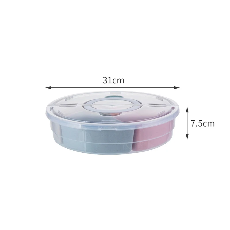Multi-grids Nuts Container Appetizer Tray Lid and Handle 5 Compartment Divided Snack Caddy Organizer for Home Party Holiday