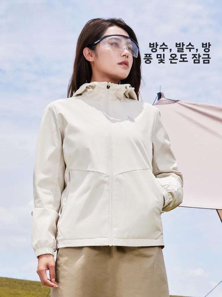 카멜 스포츠 재킷 후드 아우터 남성 여성 새로운 양털 따뜻한 야외 방풍 방수 단일 레이어 등산복