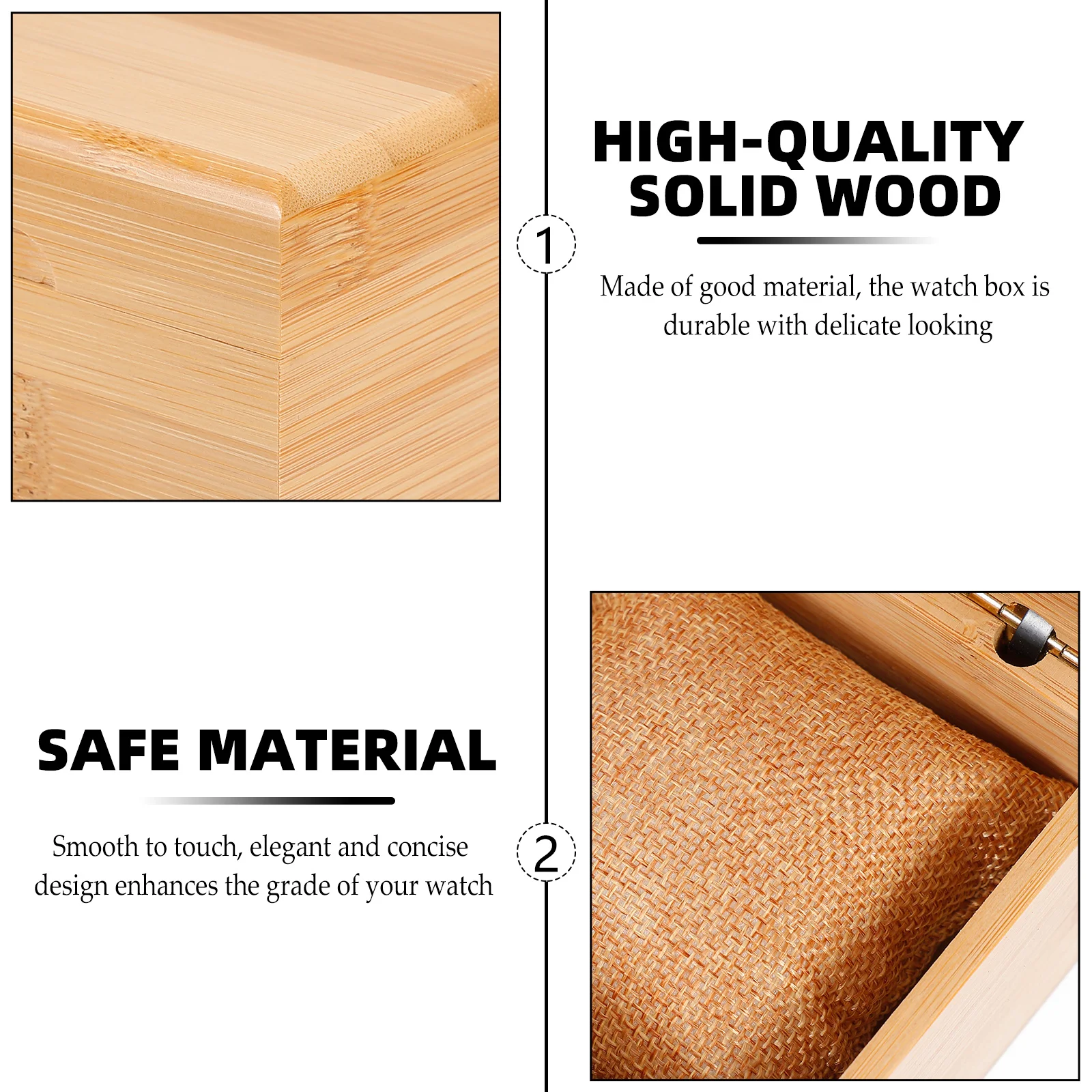 Durable Wooden Watch Box Premium Storage Travel Case Gift Packing Jewelry Display Watches Accessories