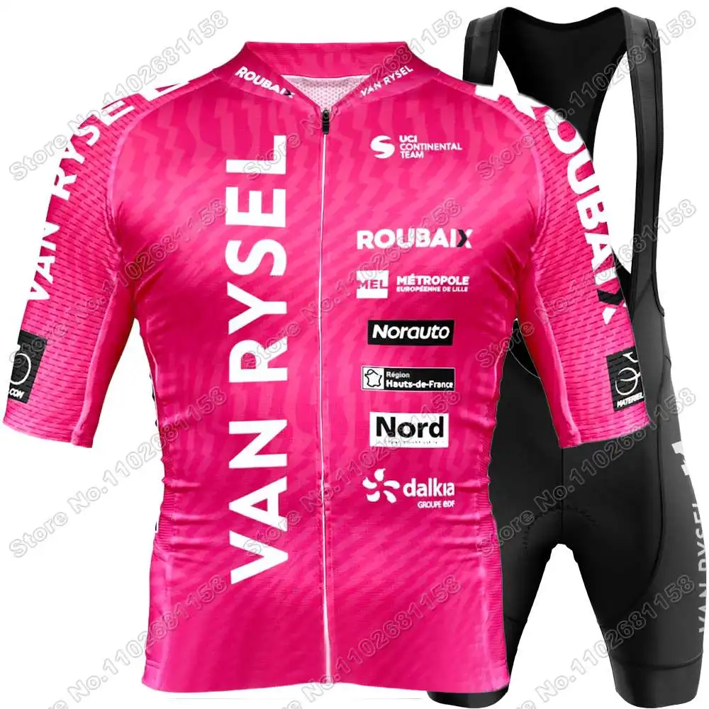 Van Rysel Roubaix Ciclismo Jersey Set para Homens, France Team