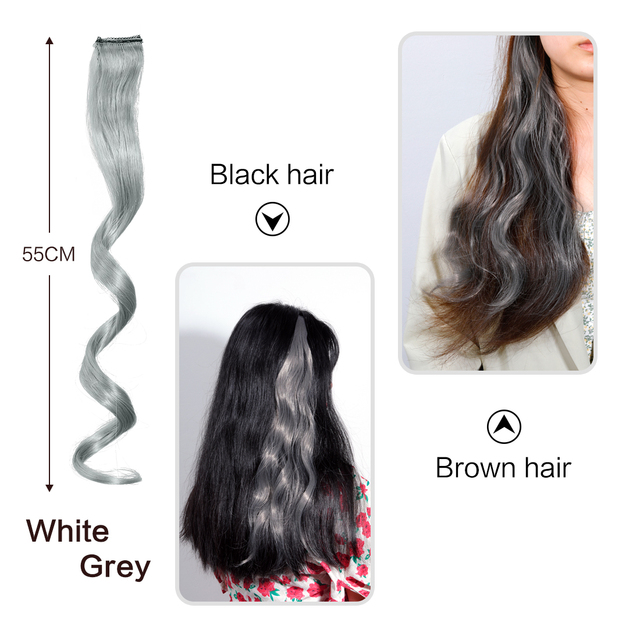 New Long Wavy Wig For Color Wigs Long Hair Highlighting Gradient Invisible Seamless Natural One-piece Hair Hanging Ears