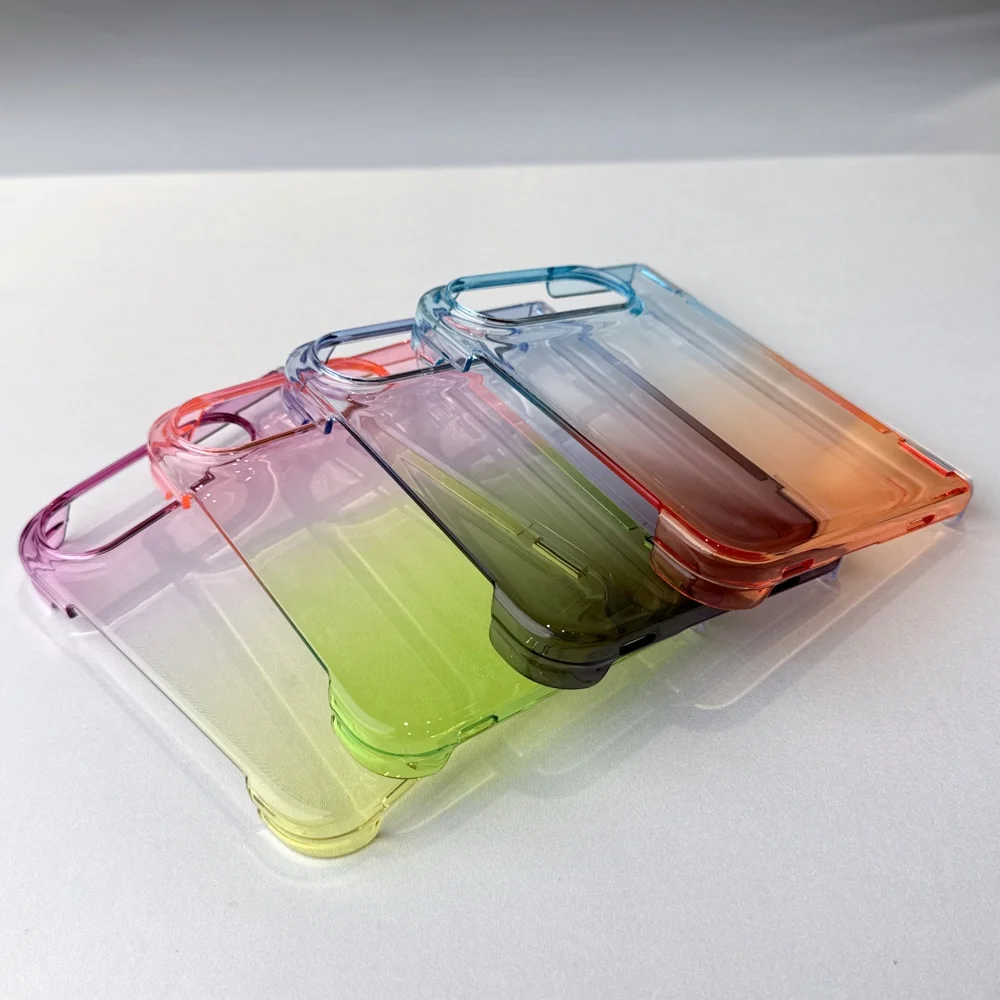 Gradient Color Ultra Slim Hard Phone Case with Transparent Hinge Protection and Matte Finish
