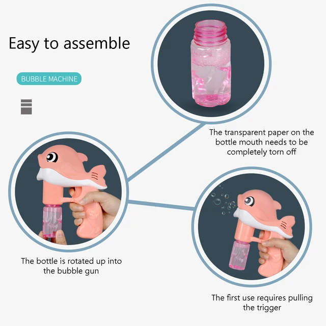2022 New Cute Dolphin Shaped Electric Bubble Machine Lighting And Sounding Children's Outdoor Toys Boys Girls Birthday Gifts XPY 4