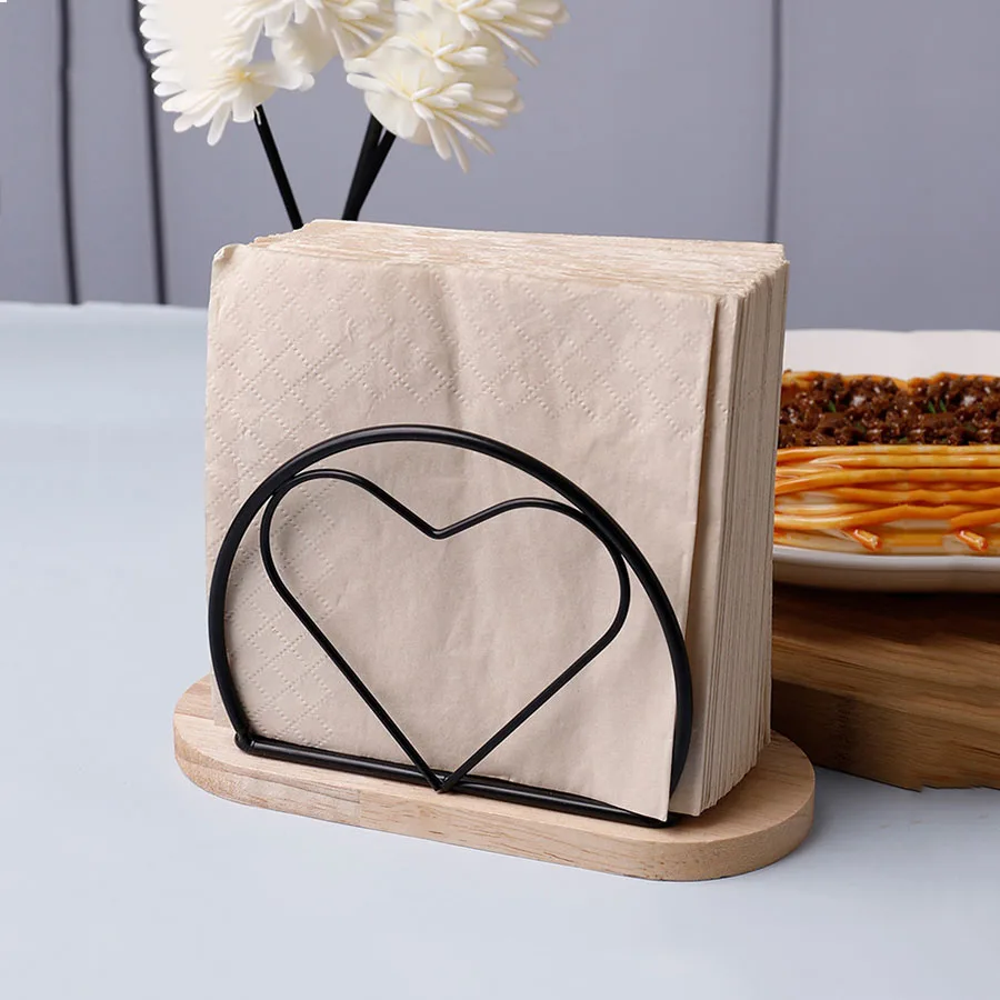 Napkin Holder Countertop Napkin Organizer Desktop Paper Dispenser Wood Base