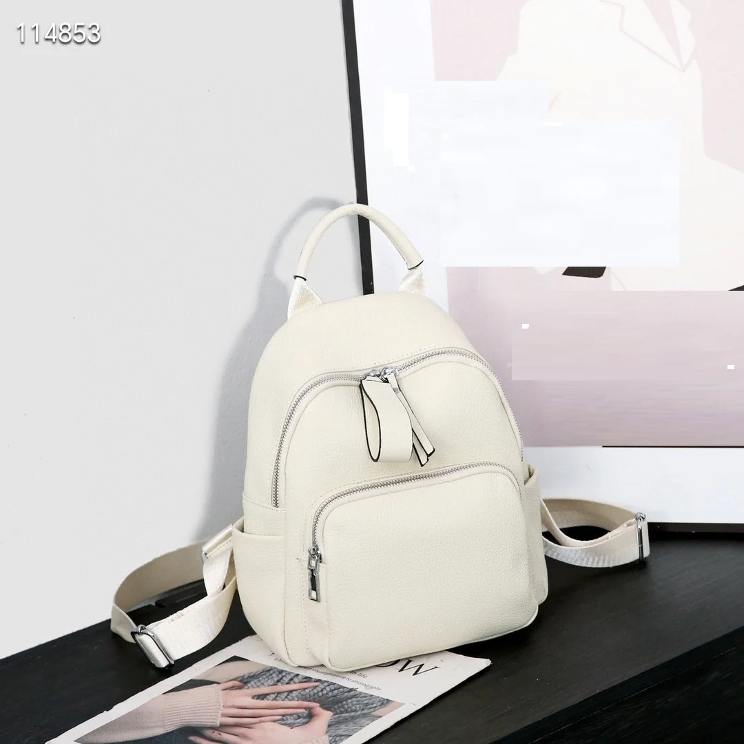 Kleiner echter Rindsleder rucksack Anti-Diebstahl Damen Reisetasche lässig Echt leder Rucksack – Detail 12