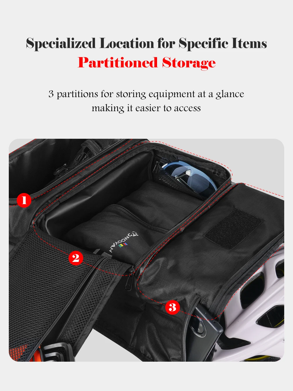NOOYAH Bike Bag Triathlon Bicycle Event Backpack Large Capacity Wet and Dry Separation Bike Accessories Cycling Helmet Equipment