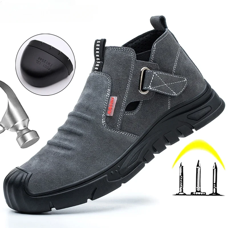 

Protective Shoes Work Boots Safety Steel Toe Shoes Men Security Boots Puncture-Proof Indestructible Shoes Welder Boots