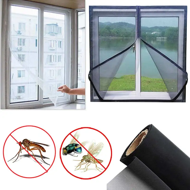 

Insect Window Screen Mesh Indoor Anti Fly Curtain Tulle Summer Invisible Anti-Mosquito Removable Washable Customize Screen Net