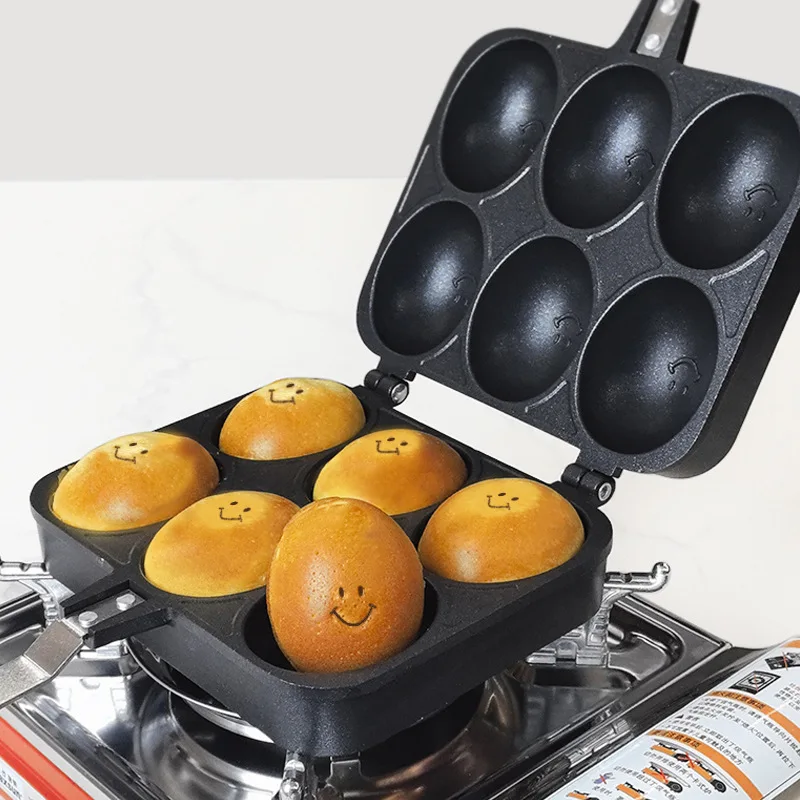 

7 Hole Cooking Cake Pan Cast Iron Omelette Pan Non-Stick Cooking Pot Breakfast Egg Cooker Cake Mold Kitchen Cookware Kitchenware