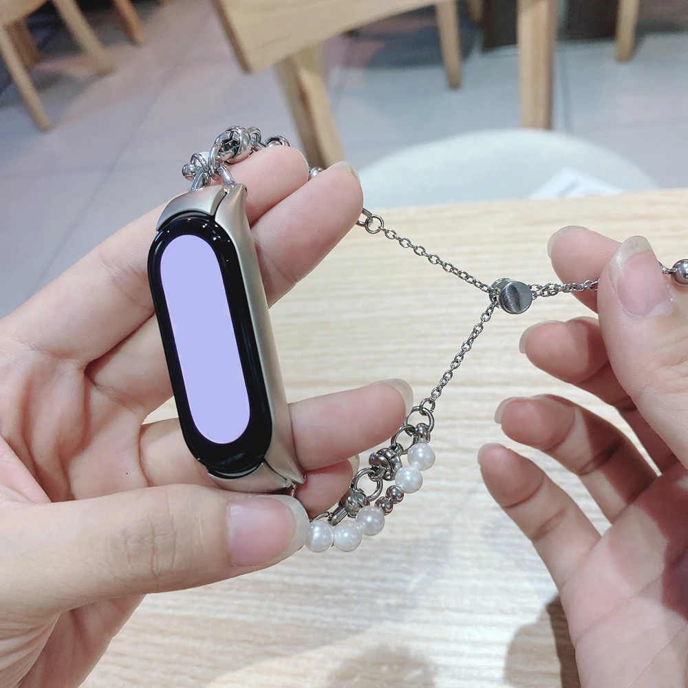 

Браслет с жемчужными звеньями для смарт-часов Xiaomi Mi Band 7 6 5