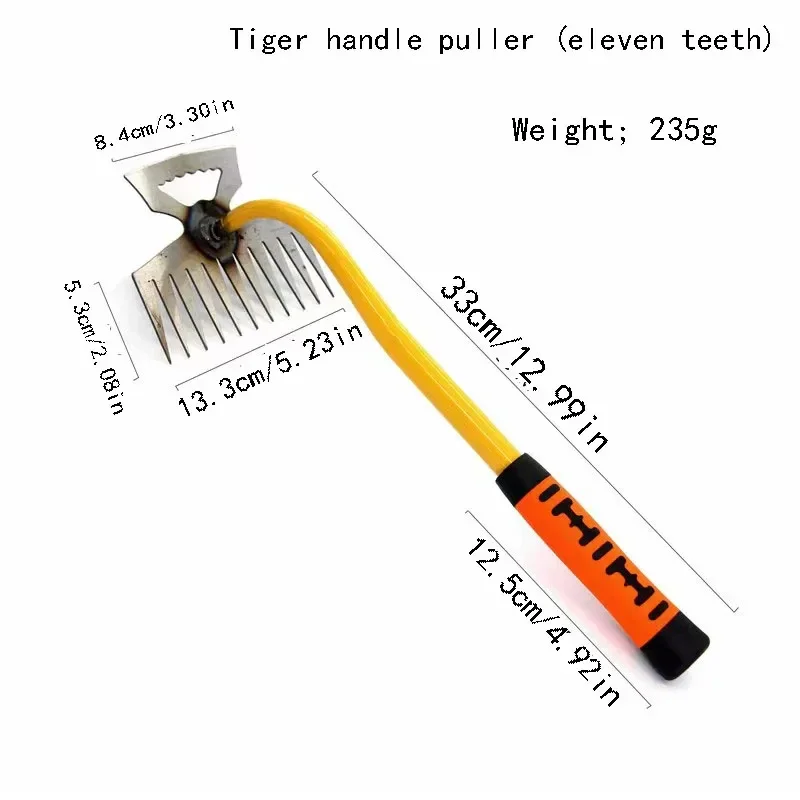 1 Grass Pot Soil Weeding Tool Manganese Steel 4/11 Tooth Manual Excavator Refurbished Garden Land Herb Supplies Easily Pulled garden weeding tool