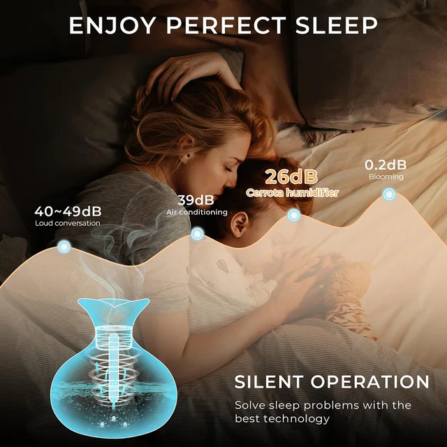 Portable Wood Grain Humidifier 300ml Small Humidifiers Wooden Vase Flower Aroma Diffuser, Quiet Cool Mist Humidification for Car 4