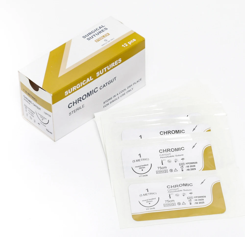 12pcs NL Nylon Silk PGA 910 PGLA Pet 75CM With Needle Veterinary Surgical Suture Teaching Demonstrations Exercises Use