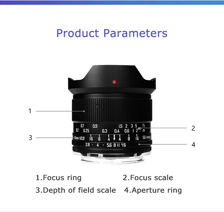 SGimage 12mm F2.8 Ultra Wide Angle Large Aperture Lens for Canon