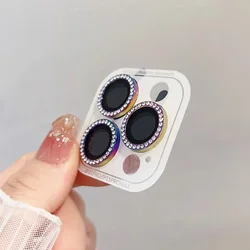 Luxury Rear Diamond Camera Lens Protector - 9D Glass Ring Cover Film (2 - 3 Pack) - 12proMax(3pcs (Colorful)