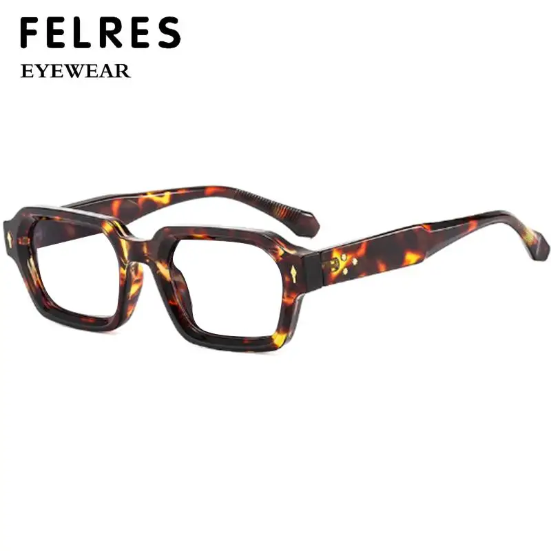 Designer Square Glasses Frame Prescription Optical Lenses Reading Glasses Anti Blue Light Simplicity Glasses FELRES +1.75 +2.25 4