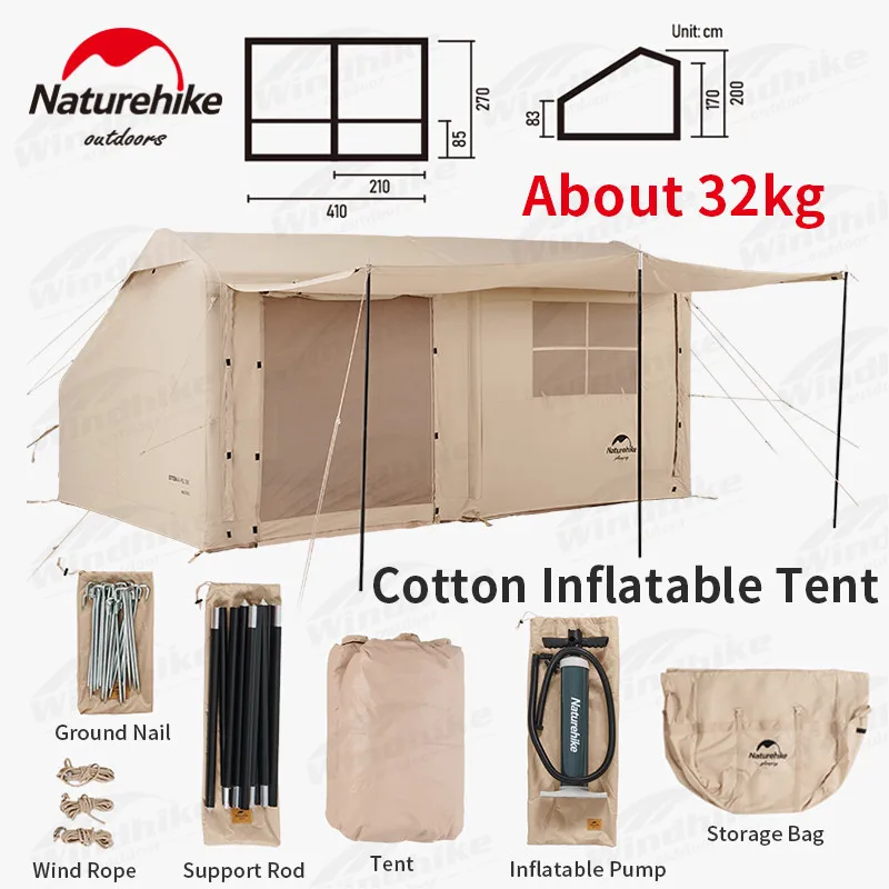 Naturehike Air12Y インフレータブルテント 2-4 人綿布テント屋外