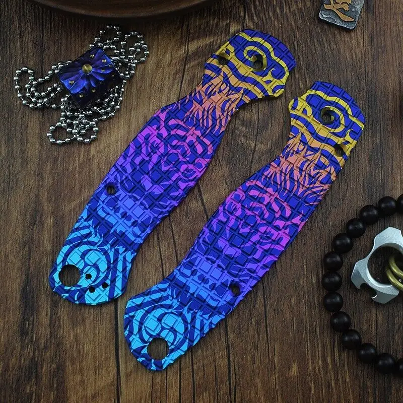 

1 пара титановых ручек для самостоятельного изготовления, накладки, захваты, весы для Spyderco C81 военизированного типа 2