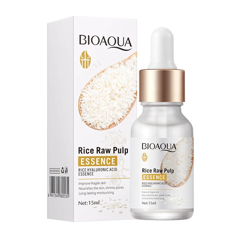 BIOAQUA Rice Raw Pulp Serum Hyaluronic Acid Face Essence Nourishing Moisturizing Whitening Anti-Wrinkle Serum Facial Skin Care 6