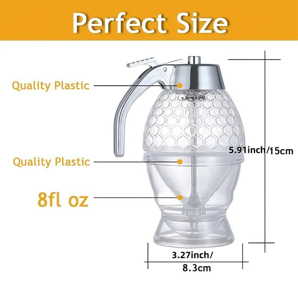 Honey Dispenser Honey Comb Shaped Oil Bottle Sauce Sugar Juice Kitchen Tool Premium Durable Plastic No Drip Honey Special Pot