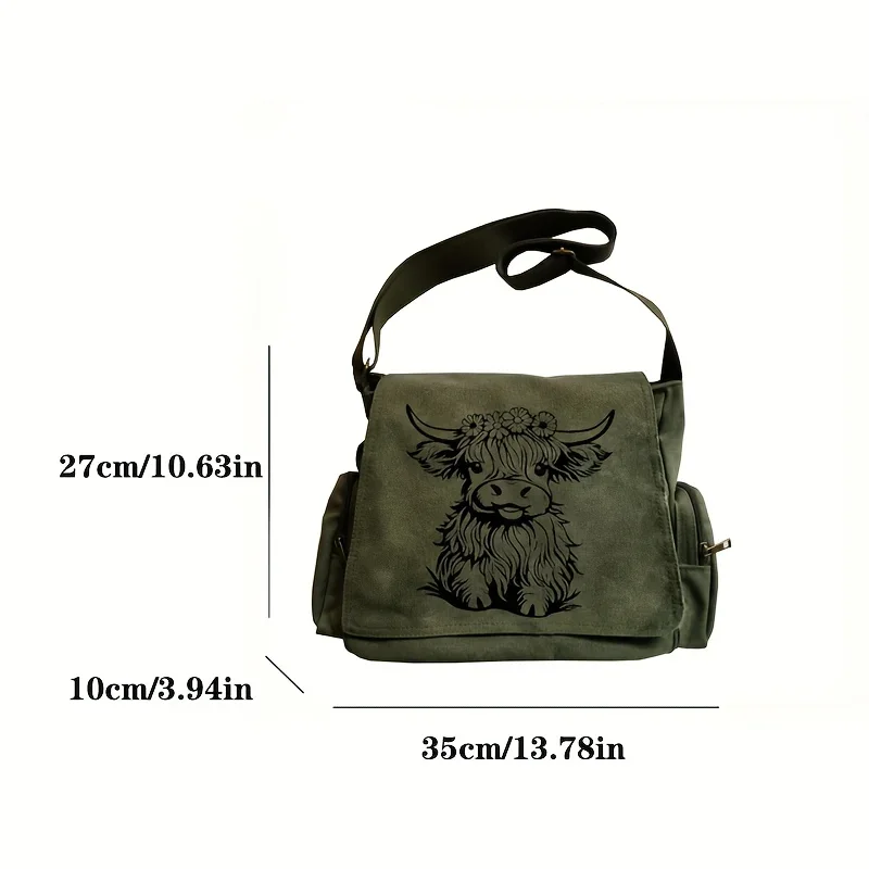 Women's Large Capacity Shoulder Bag Cow Print Messenger Bag Vintage Tote Crossbody Shoulder Bag For Women's Gifts