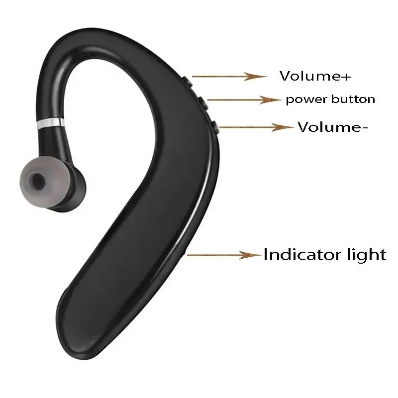 S109 Wireless Bluetooth Headset Single Ear Left and Right Ear Wear Ear-Mounted for iPhone Samsung Xiaomi Phones In-ear Earphones 3