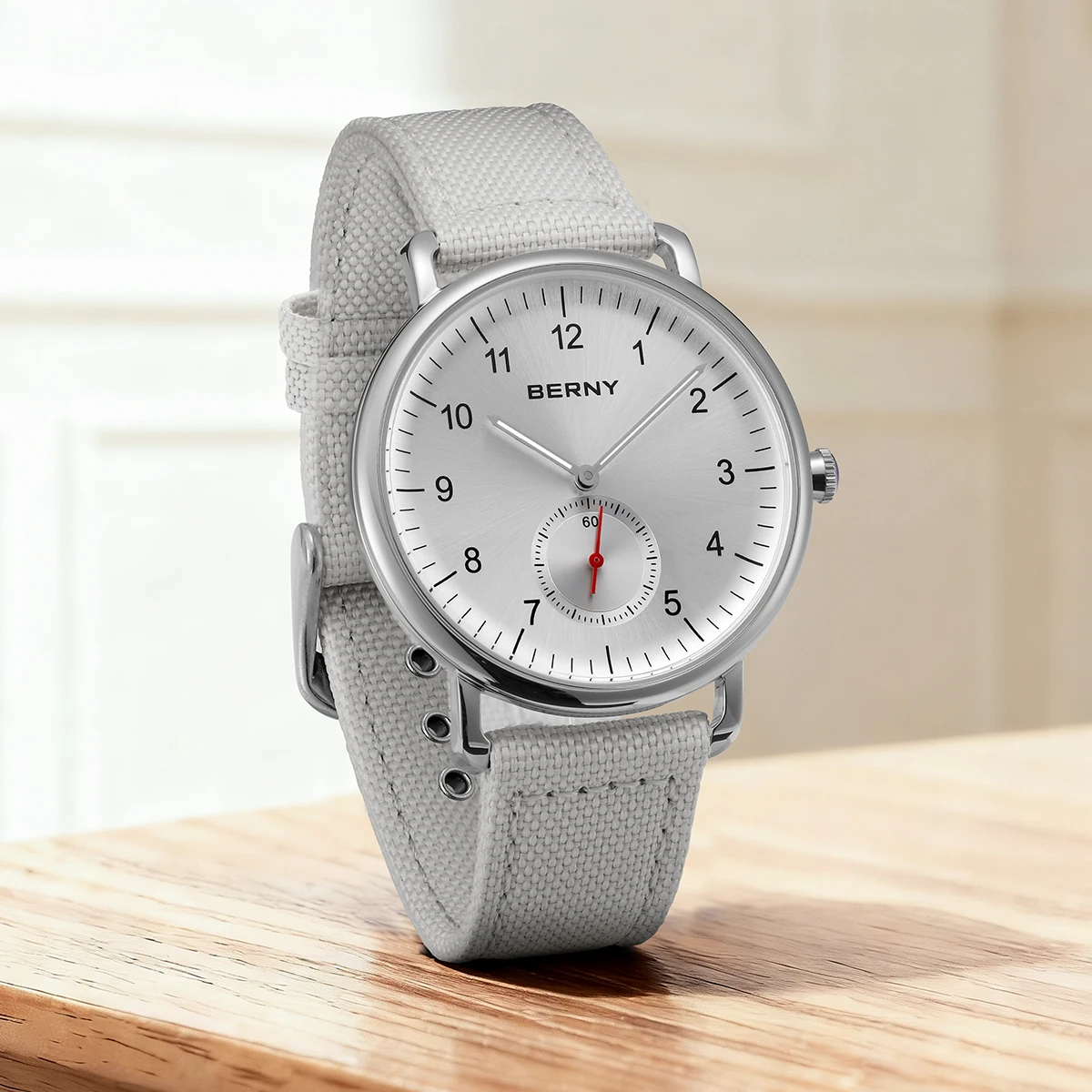BERNY Goldene Herrenuhren, schlanker, modernistischer Stil, klassisch, elegant, Quarz-Armbanduhr, schlicht, lässig, leicht ablesbare Herrenuhr – Detail 11